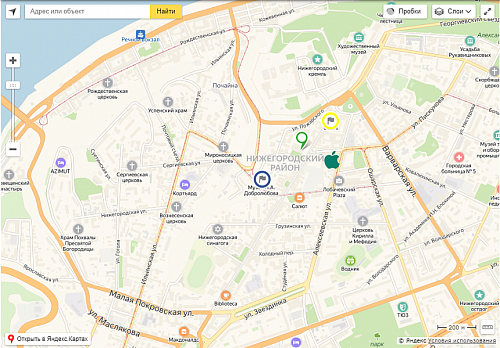 Яндекс.карта объектов инфоблока